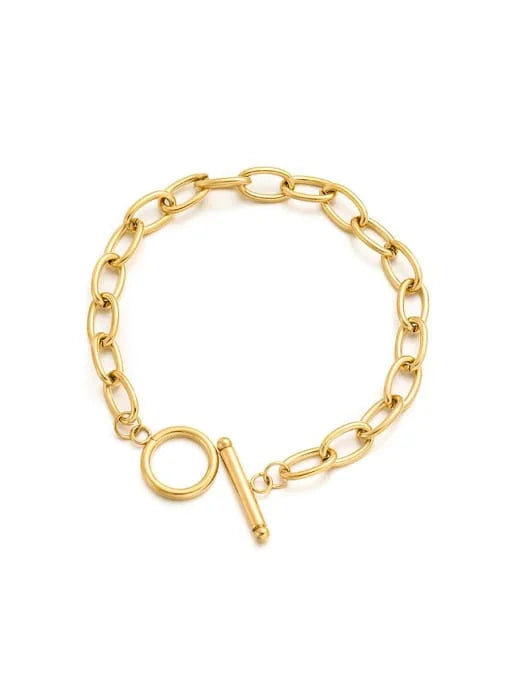 Gilded Statement Link Bracelet (18K Gold)