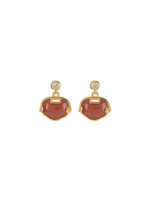 Amber Stone Drop Earrings - Wearluxe Jewelry
