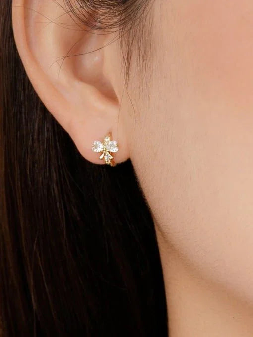Bowknot Hip Hop Huggie Earring - Wearluxe Jewelry