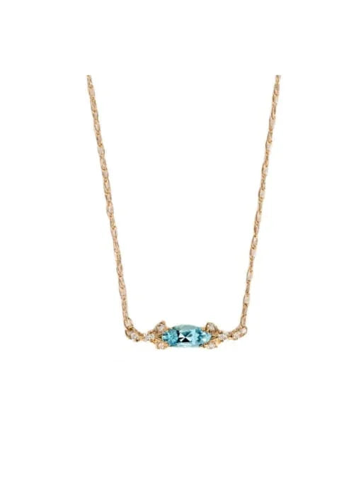 Celestial Blue Bar Necklace: 18K Gold Plated - Wearluxe Jewelry