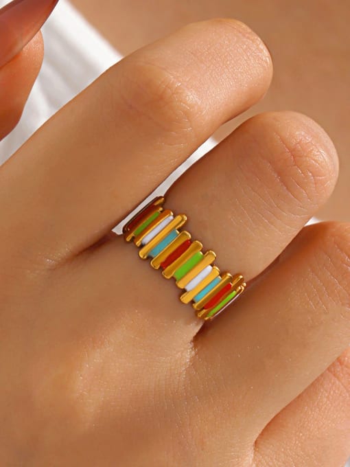 Color Pop Enamel Stripe Ring - Wearluxe Jewelry