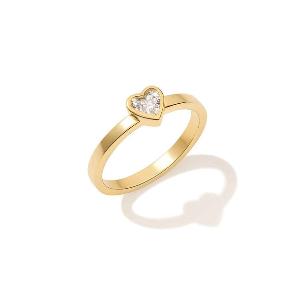 Heart-Shaped Gold Vermeil Ring