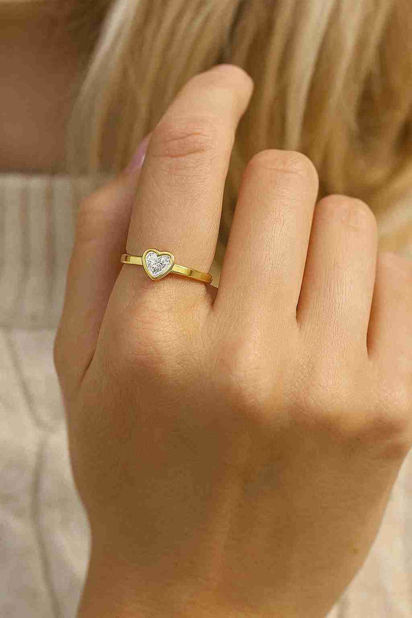 Heart-Shaped Gold Vermeil Ring