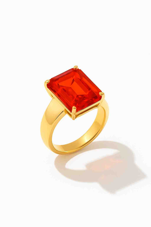 Red Topaz Gold Vermeil Ring