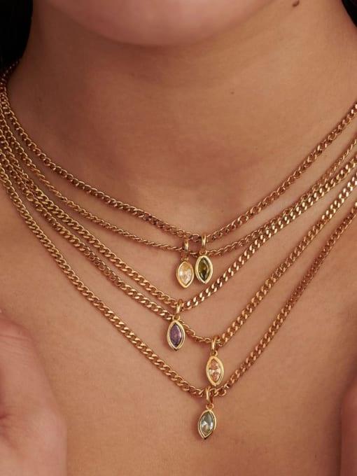 Cubic Zirconia Evil Eye Trend Hollow Chain Necklace - Wearluxe Jewelry
