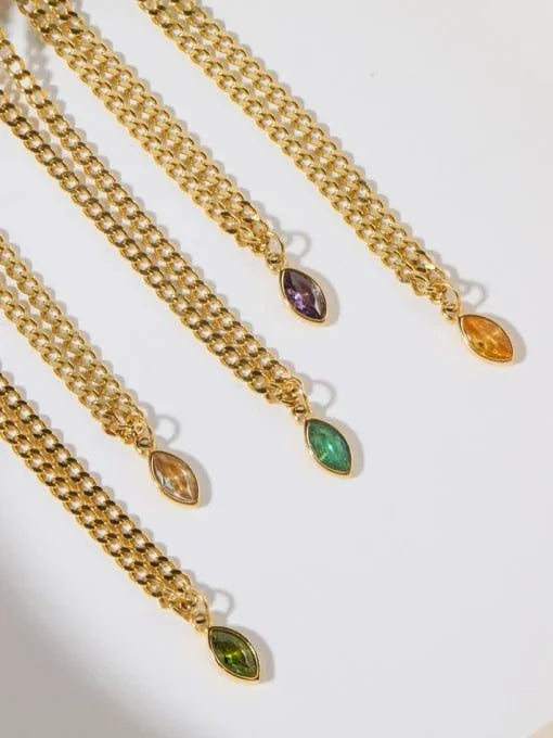 Cubic Zirconia Evil Eye Trend Hollow Chain Necklace - Wearluxe Jewelry
