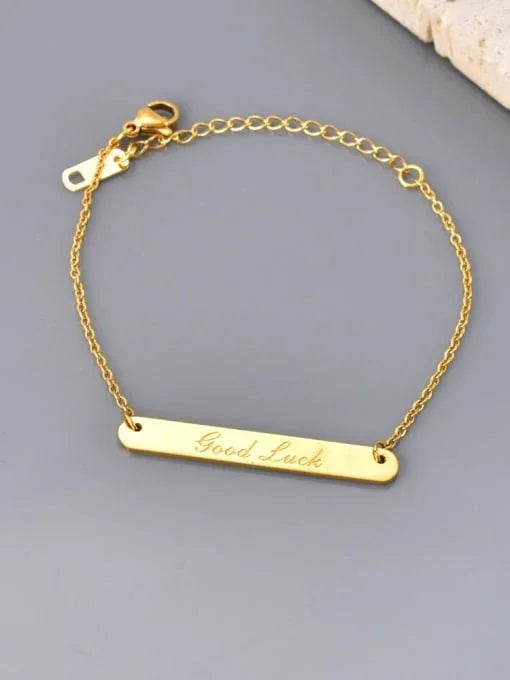 Customizable Golden Bar Bracelet (18K Gold Coated) - Wearluxe Jewelry