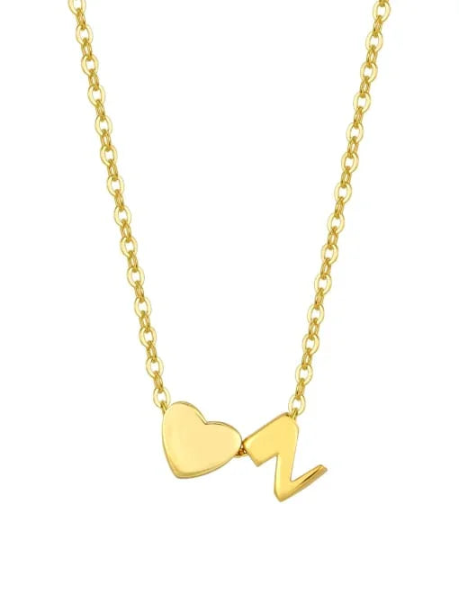 Customizable Golden Heart & Initial Necklace (18K Gold Coated) - Wearluxe Jewelry