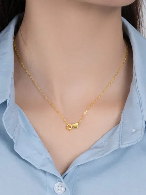 Customizable Golden Heart & Initial Necklace (18K Gold Coated) - Wearluxe Jewelry