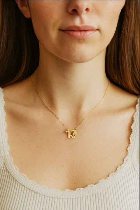 Customizable Lucky Number Necklace (18K Gold Coated Sterling Silver) - Wearluxe Jewelry