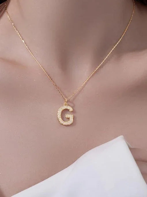 Customizable Pave Initial Necklace (18K Gold Coated) - Wearluxe Jewelry