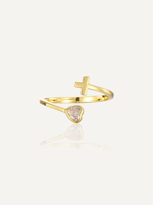 Divine Love Adjustable Heart & Cross Ring - Wearluxe Jewelry