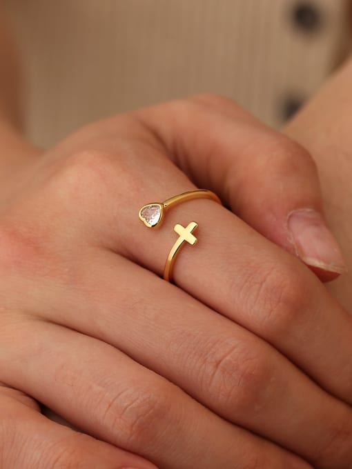 Divine Love Adjustable Heart & Cross Ring - Wearluxe Jewelry