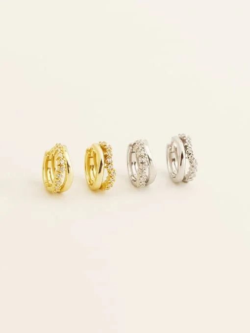 Double Radiance Hoops: 18K Gold Coated Sterling Silver Earrings - Wearluxe Jewelry