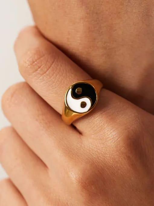 Duality Symbol Ring: Sterling Silver and Gold - Wearluxe Jewelry