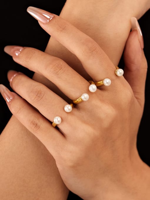 Elegant Duo Pearl Adjustable Ring - Wearluxe Jewelry