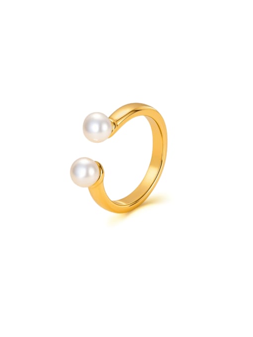 Elegant Duo Pearl Adjustable Ring - Wearluxe Jewelry