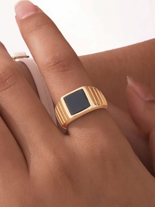 Elegant Square Black Onyx Ring - Wearluxe Jewelry
