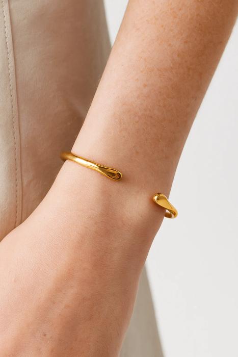 Fluid Gold Vermeil Open Cuff Bracelet - Wearluxe Jewelry