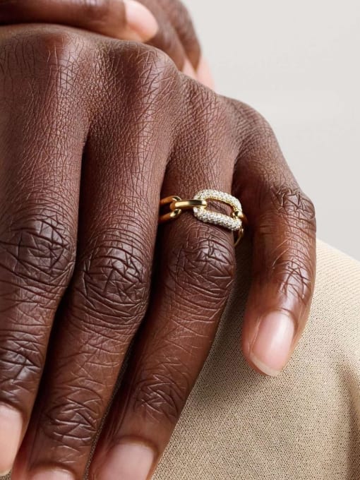 Gilded Chain - Link Pavé Elegance Ring - Wearluxe Jewelry