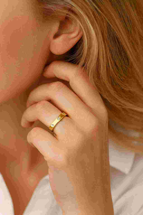 Gold Vermeil Diamond Accent Ring - Wearluxe Jewelry