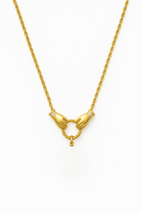 Gold Vermeil Hand - Held Rope Necklace - Wearluxe Jewelry
