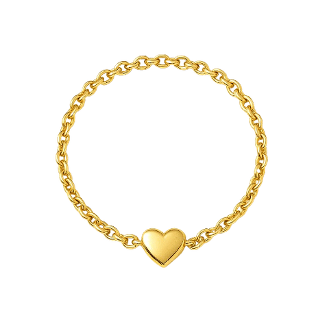 Gold Vermeil Heart Link Bracelet - Wearluxe Jewelry