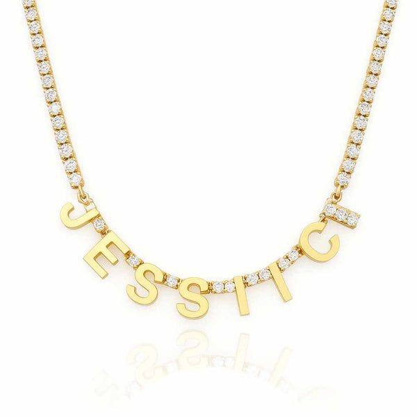 Gold vermeil Initial Necklace – Free Name Personalization” - Wearluxe Jewelry