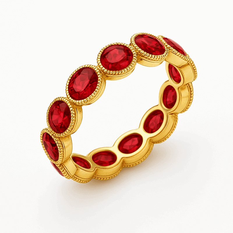Gold Vermeil Ruby Eternity Ring - Wearluxe Jewelry
