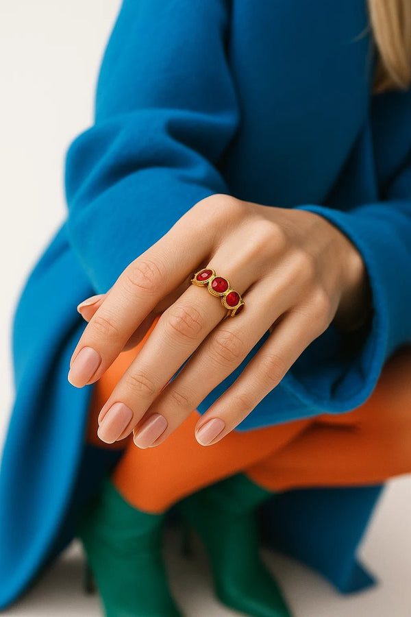 Gold Vermeil Ruby Eternity Ring - Wearluxe Jewelry