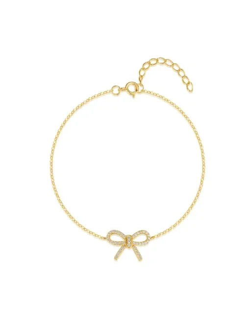 Golden Bow Sparkle Bracelet (18K Gold Coated) - Wearluxe Jewelry