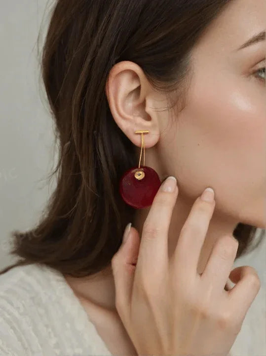 Golden Cherry Drop Earrings (18K Gold Coated) - Wearluxe Jewelry