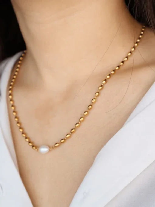 Golden Dainty Pearl Necklace - Wearluxe Jewelry