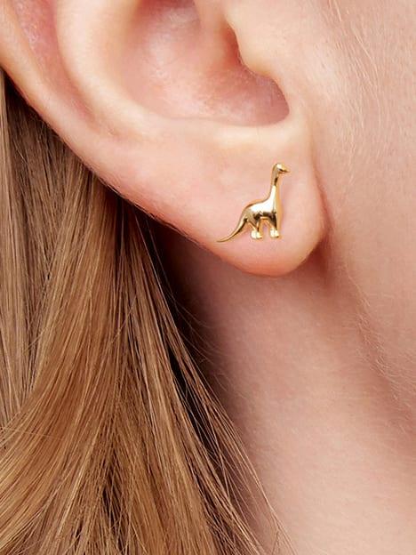 Golden Dinosaur Stud Earring (18K Gold Coated) - Wearluxe Jewelry