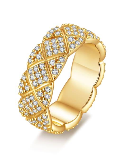 Golden Geometric Lattice Ring: 18K Gold Coated - Wearluxe Jewelry
