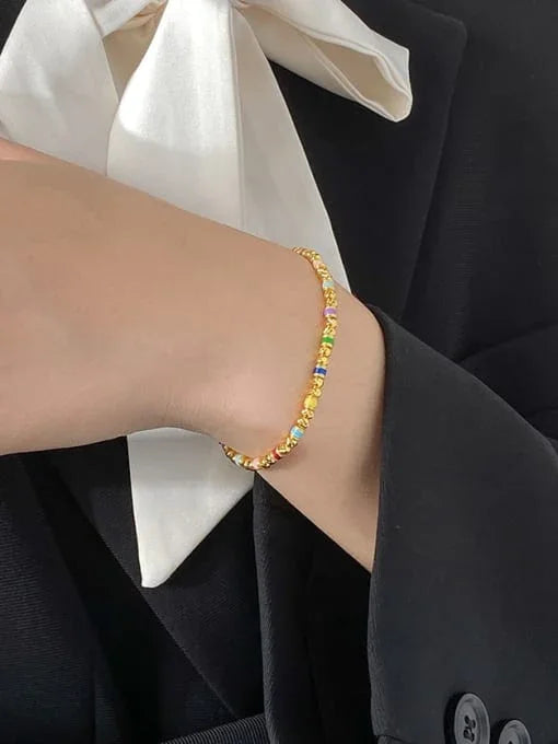 Golden Half - Baguette Chain Bracelet - Wearluxe Jewelry