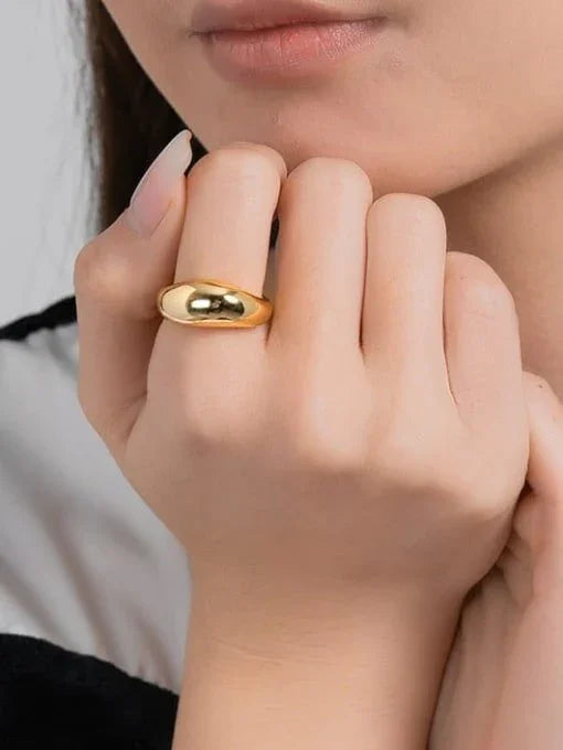 Golden Half Eternity Ring (18K Gold Coated) - Wearluxe Jewelry