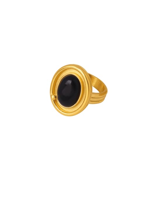 Golden Noir Round Ring - Wearluxe Jewelry