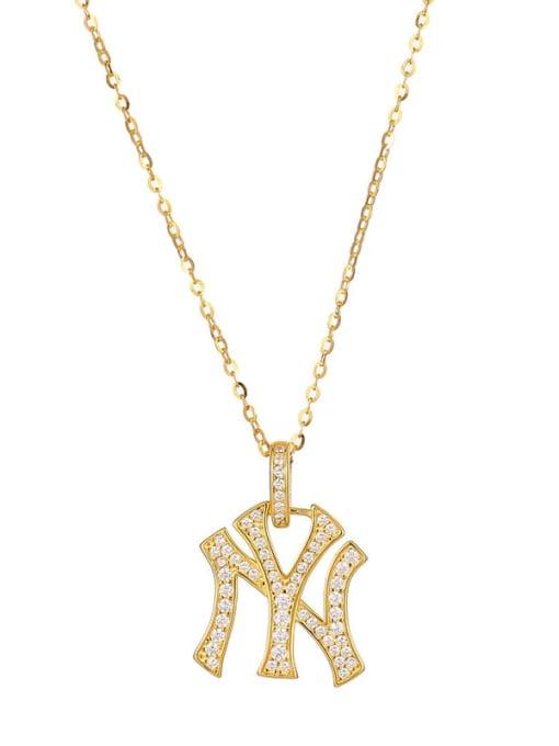 Golden Pave NY Pendant: 18K Gold Coated - Wearluxe Jewelry