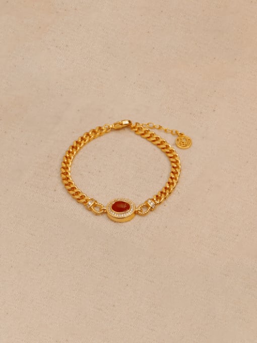Golden Red Stone Halo Bracelet - Wearluxe Jewelry