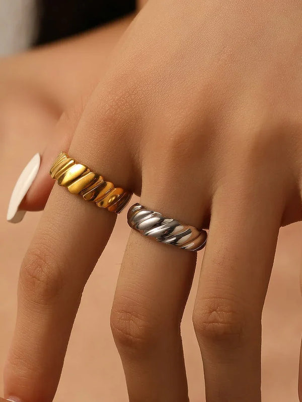 Golden Twisted Rope Ring (18K Gold Coated) - Wearluxe Jewelry