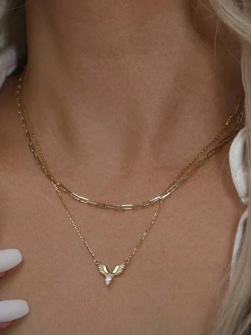 Golden Winged Tear: 18K Gold Coated Necklace - Wearluxe Jewelry