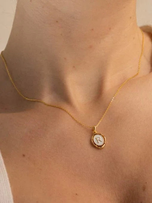 Initial Pendant Necklace – Oval Frame - Wearluxe Jewelry