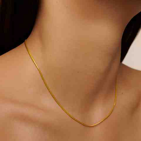 Minimalist 18K Gold Vermeil Snake Chain Necklace - Wearluxe Jewelry