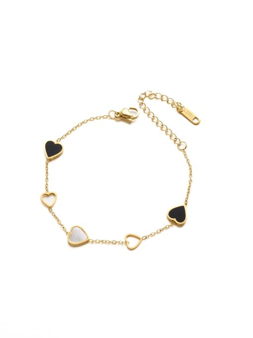 Monochrome Heart Link Bracelet - Wearluxe Jewelry