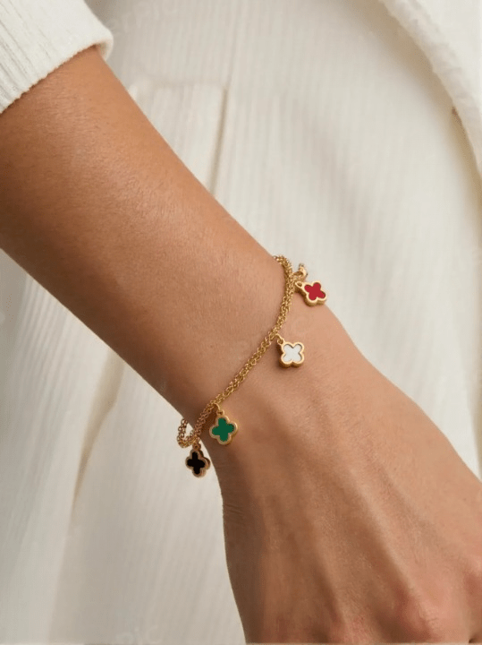 Multi Color Clover Bracelet - Wearluxe Jewelry