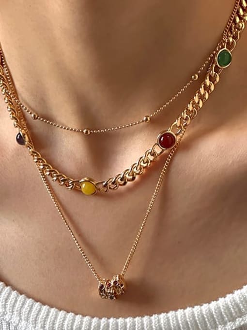 Natural Stone Hip Hop Hollow Chain Necklace - Wearluxe Jewelry