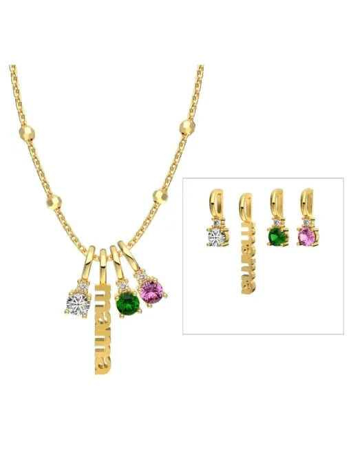 Personalized Family Sparkle Necklace (18K Gold Coated) - Wearluxe Jewelry
