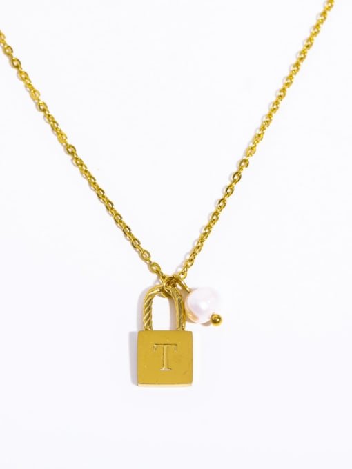 Personalized Initial Lock Charm Necklace - Wearluxe Jewelry