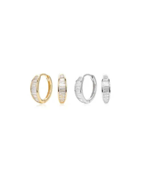 Radiant Baguette Hoops: 18K Gold Plated - Wearluxe Jewelry